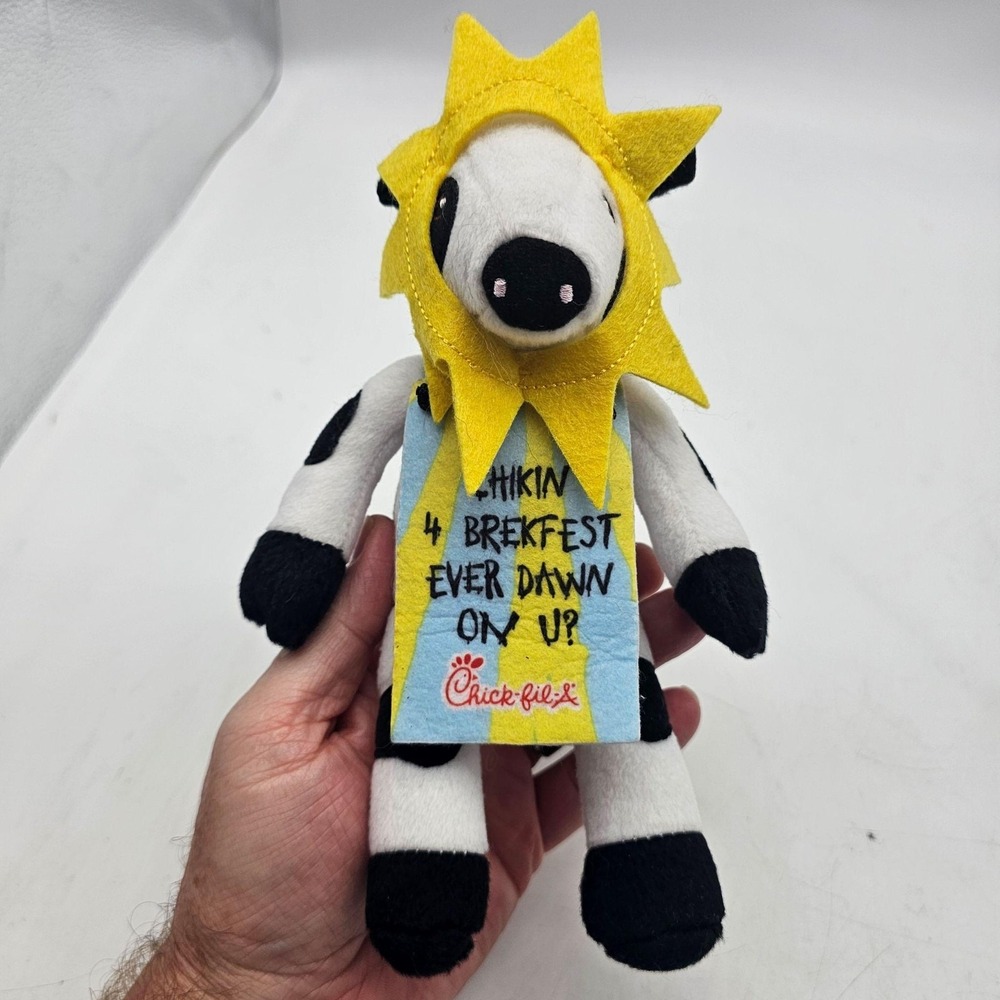 Chick-fil-A Cow Plush Stuffed Toy Small Multicolor Breakfast Washable Cute